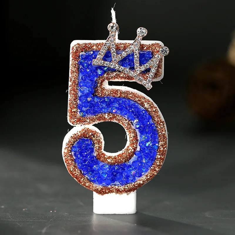 Blue Crown Sparkle Number Birt - đánh giá và giá Luxury Candle Supplies Usa