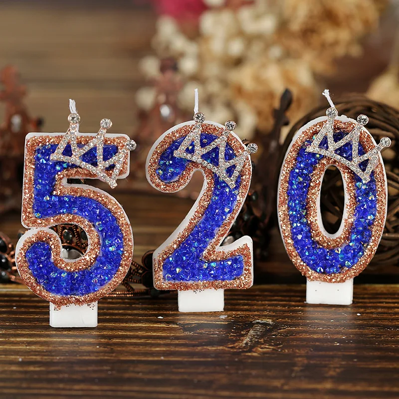 Blue Crown Sparkle Number Birt - đánh giá và giá Luxury Candle Supplies Usa